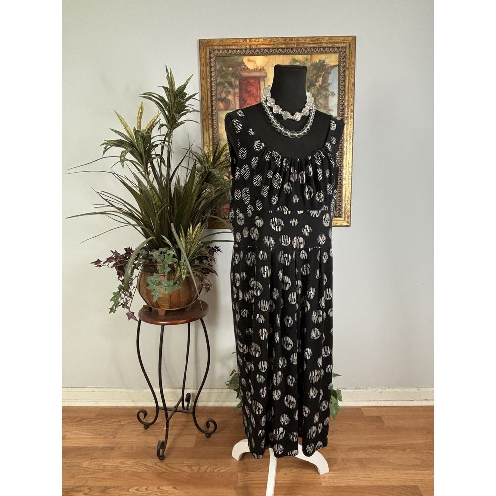 Jones New York Black Maxi Dress 16 Sleeveless Fit & Flare‎ Academia Whimsigoth